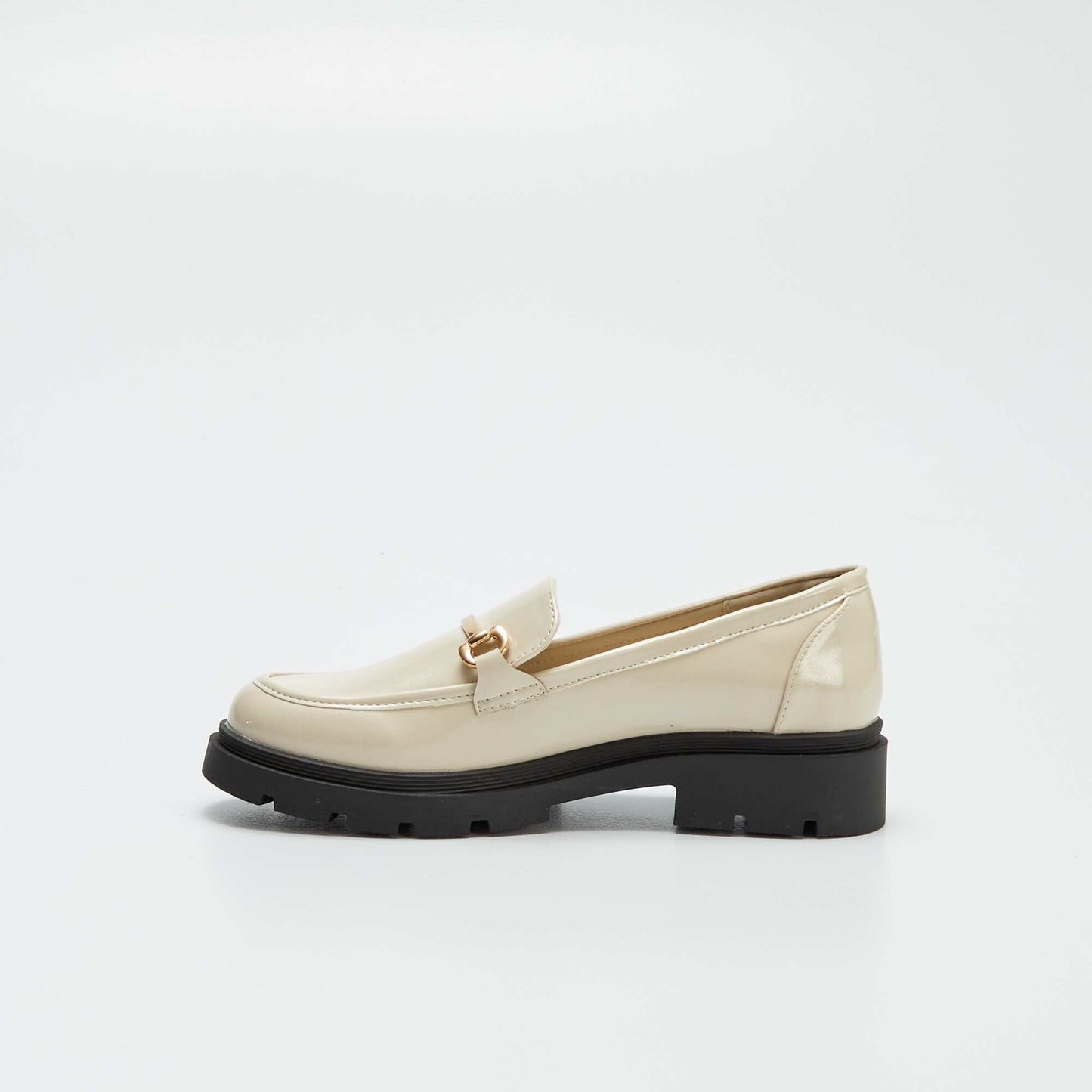 Faux leather platform loafers WHITE