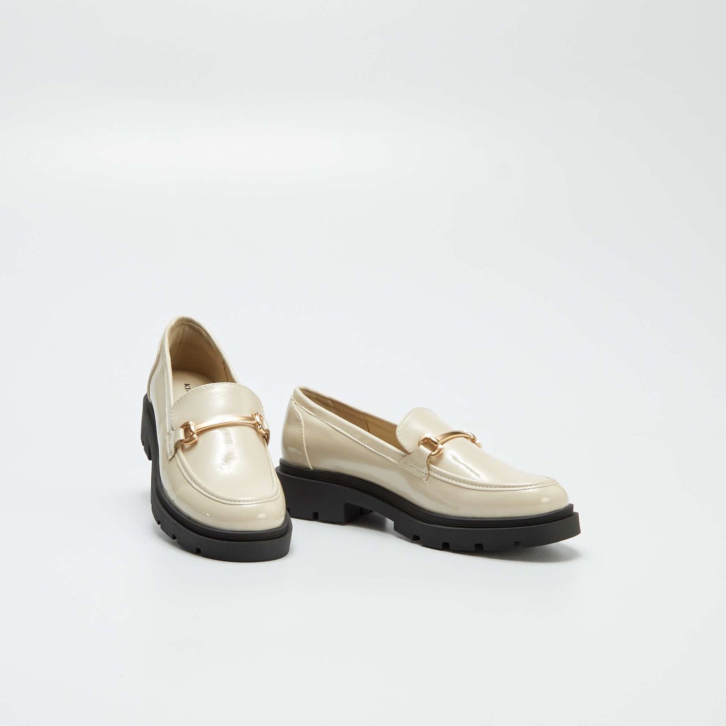 Faux leather platform loafers WHITE