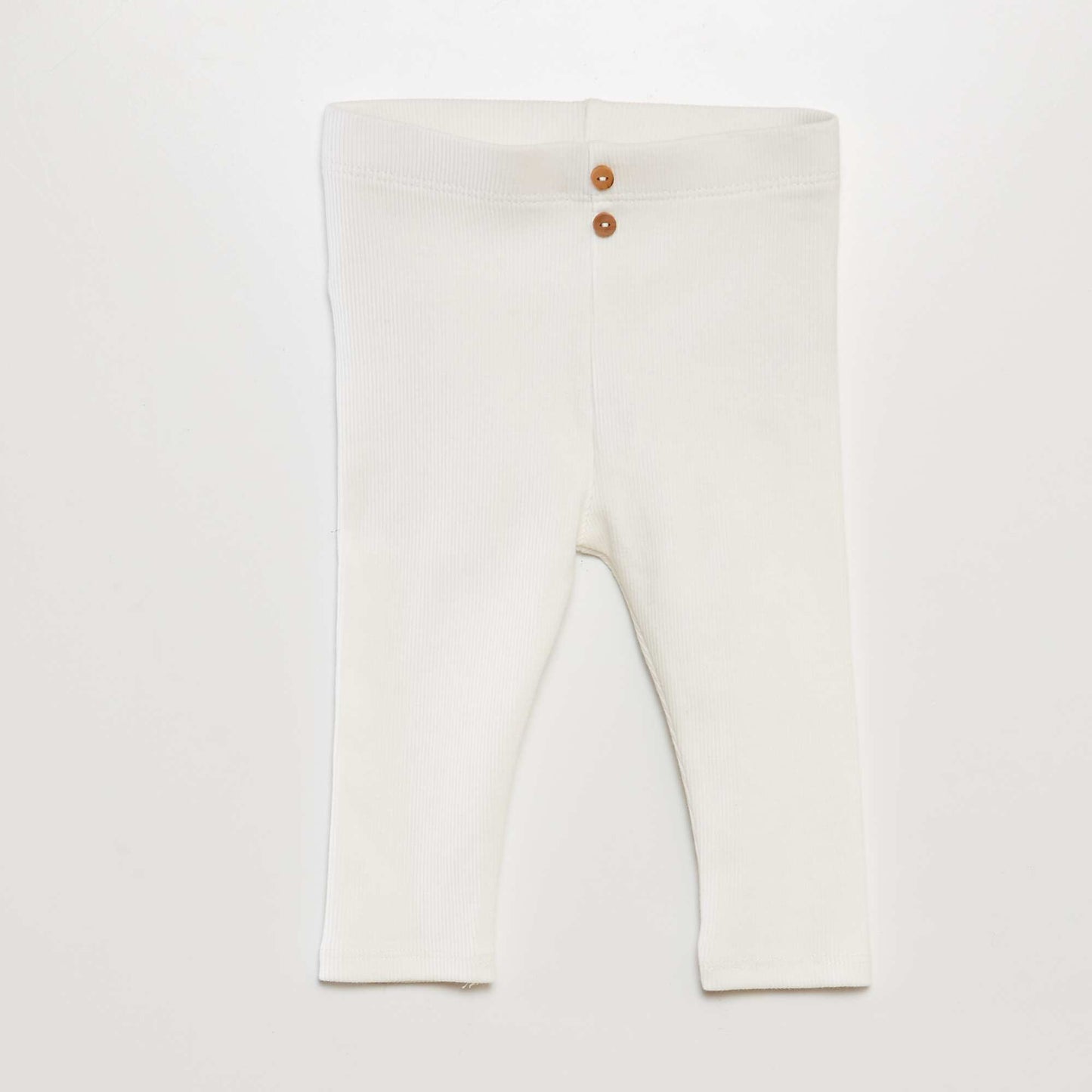 Ribbed leggings with buttons WHITE