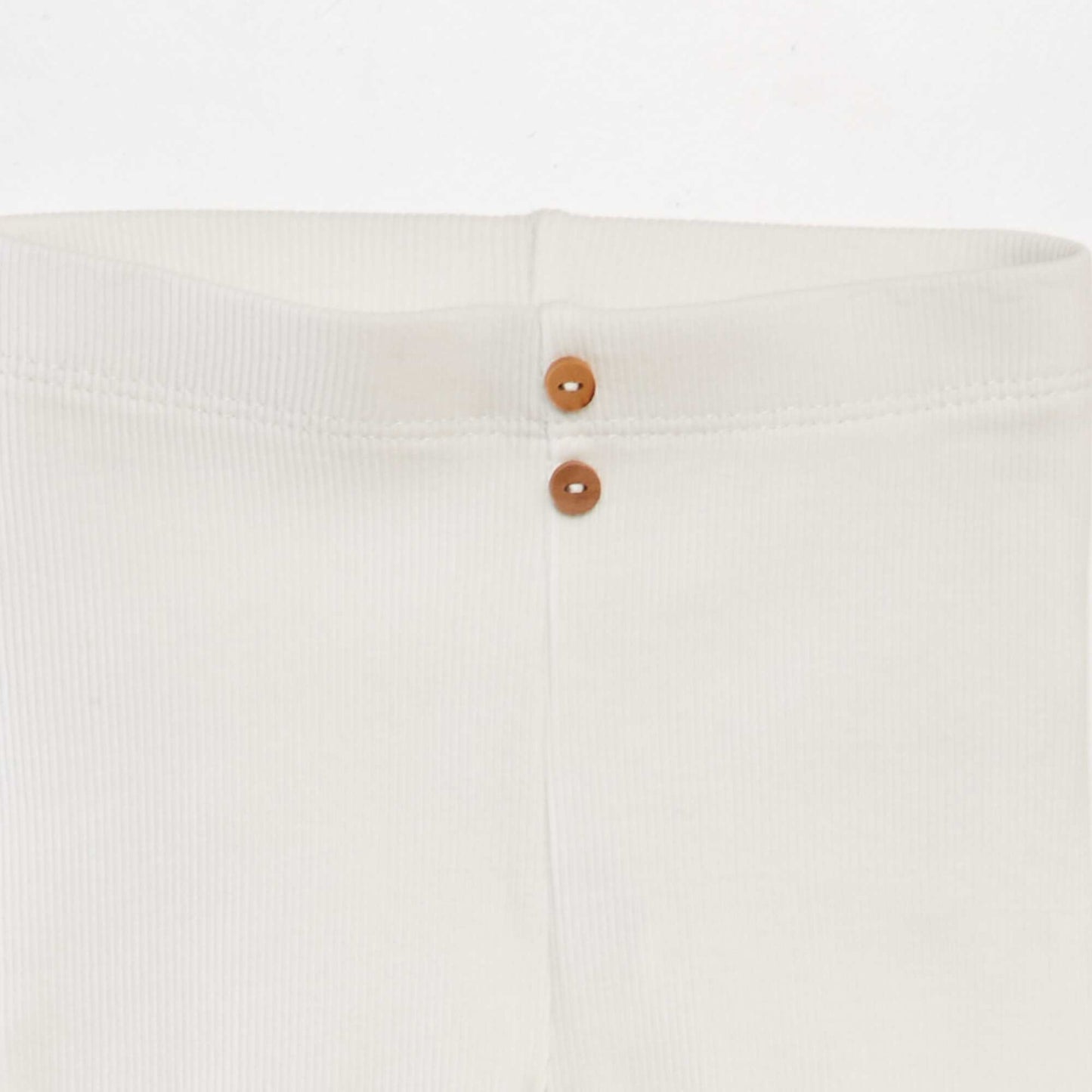 Ribbed leggings with buttons WHITE