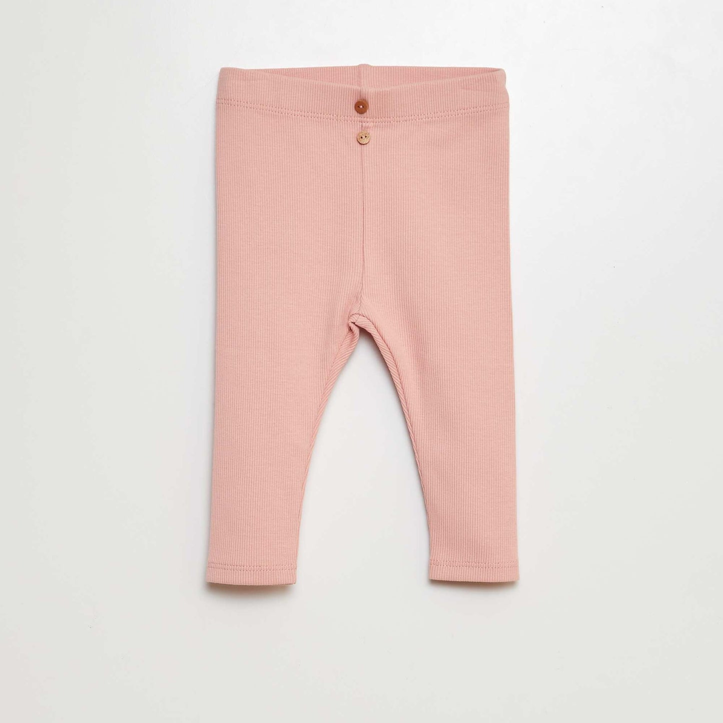 Ribbed leggings with buttons PINK