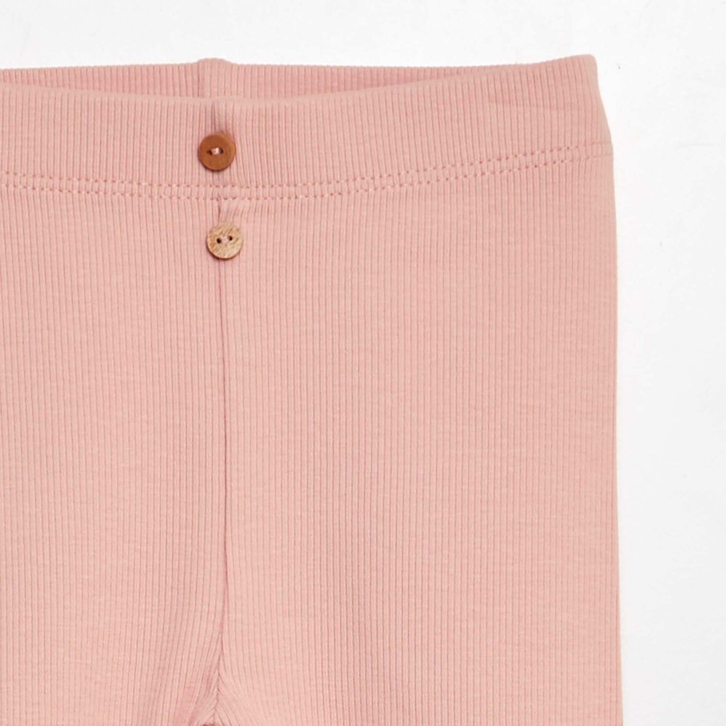 Ribbed leggings with buttons PINK