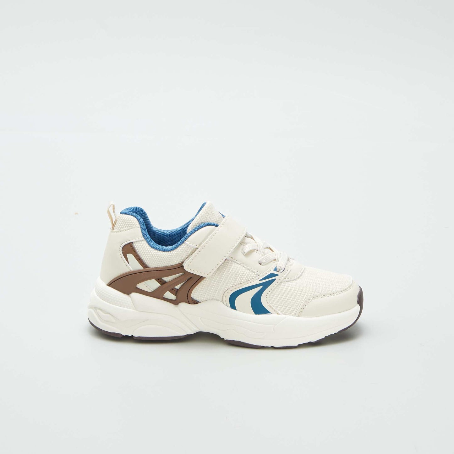 Hook and loop trainers with laces BEIGE