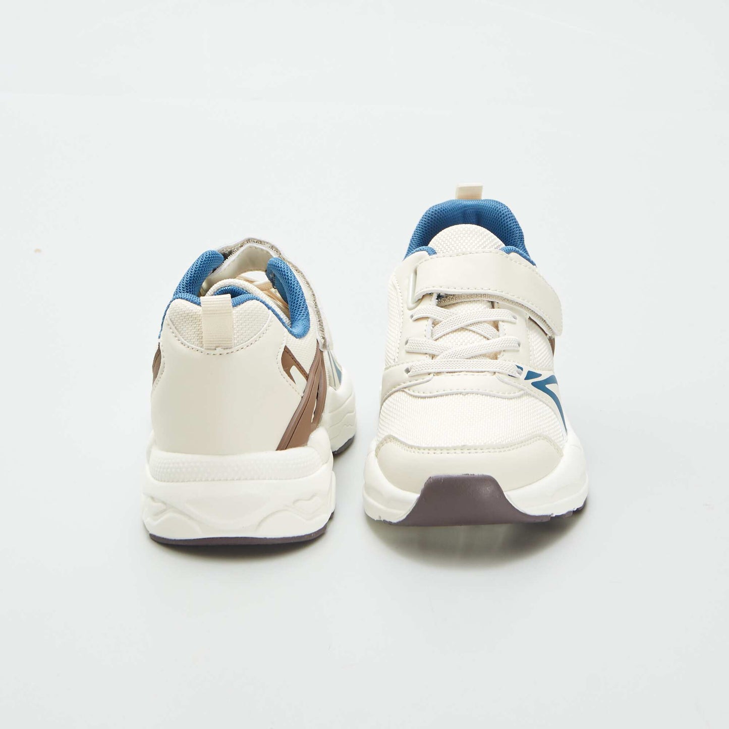 Hook and loop trainers with laces BEIGE