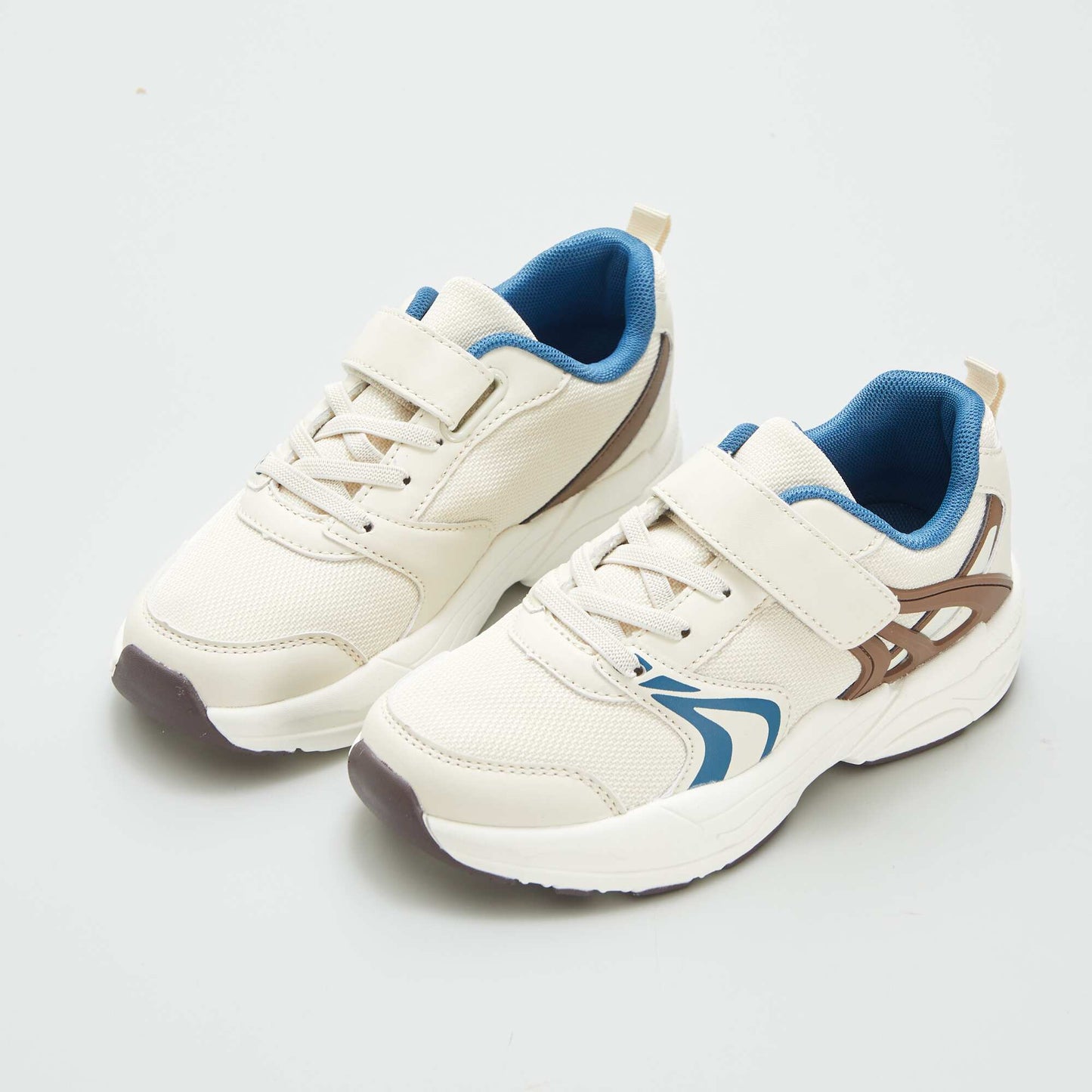 Hook and loop trainers with laces BEIGE