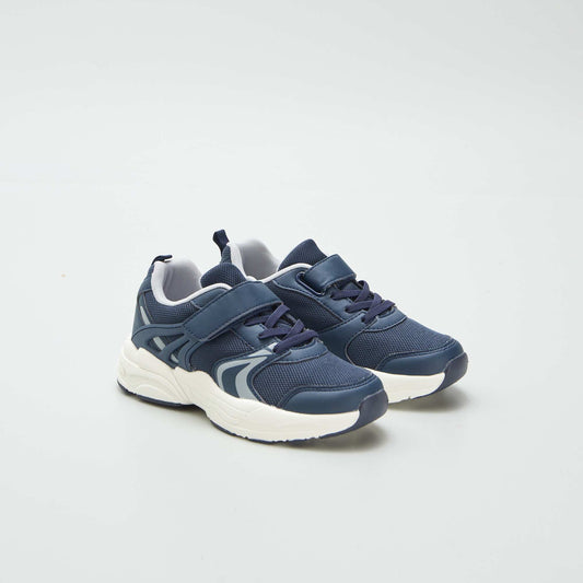 Hook and loop trainers with laces BLUE