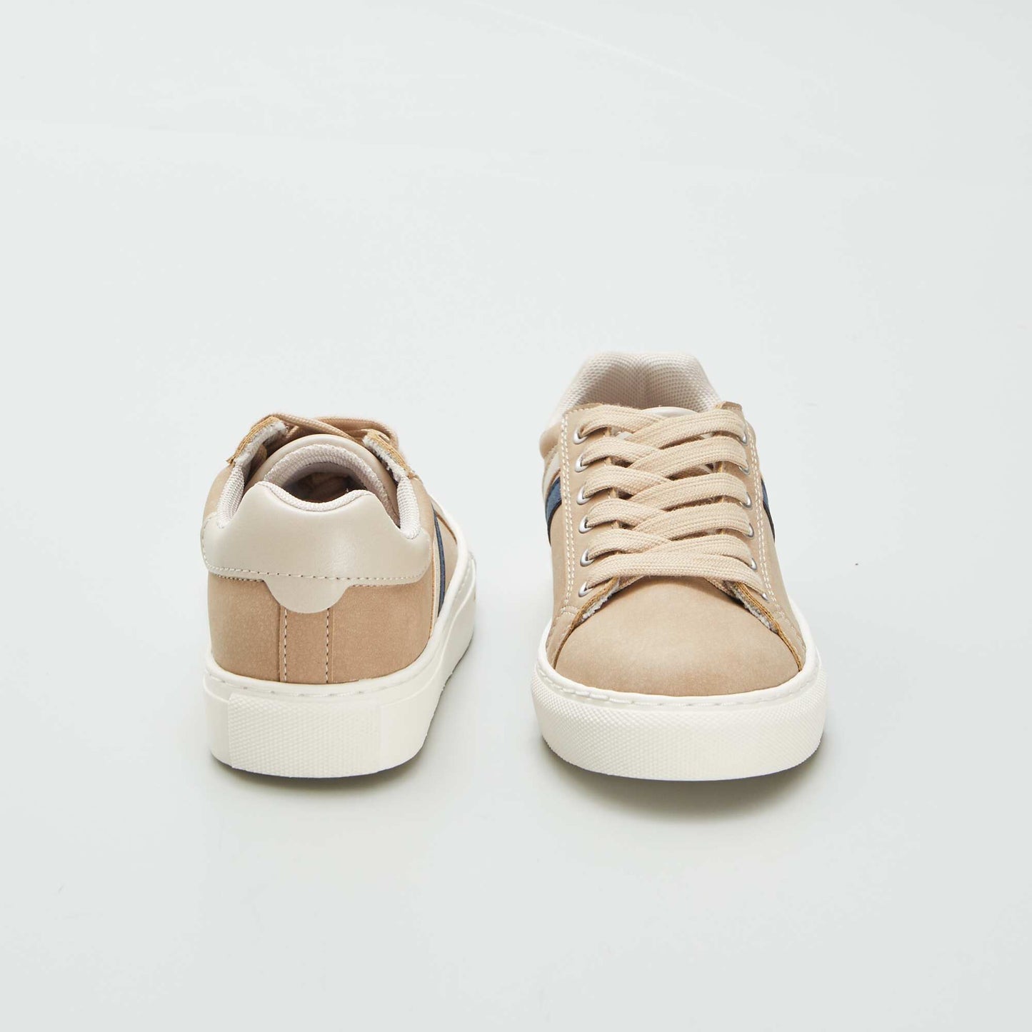 Low-top faux suede trainers BROWN