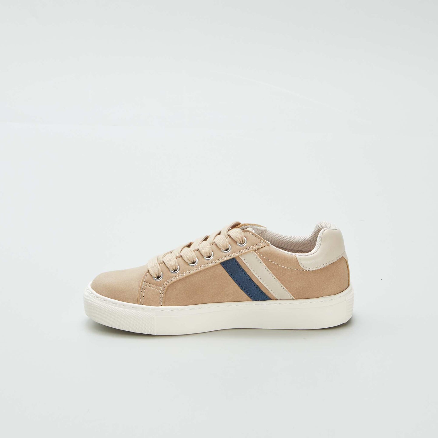 Low-top faux suede trainers BROWN