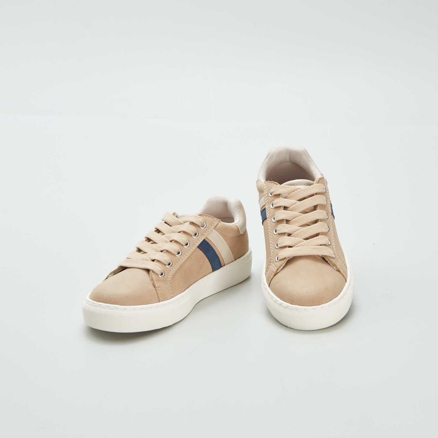 Low-top faux suede trainers BROWN