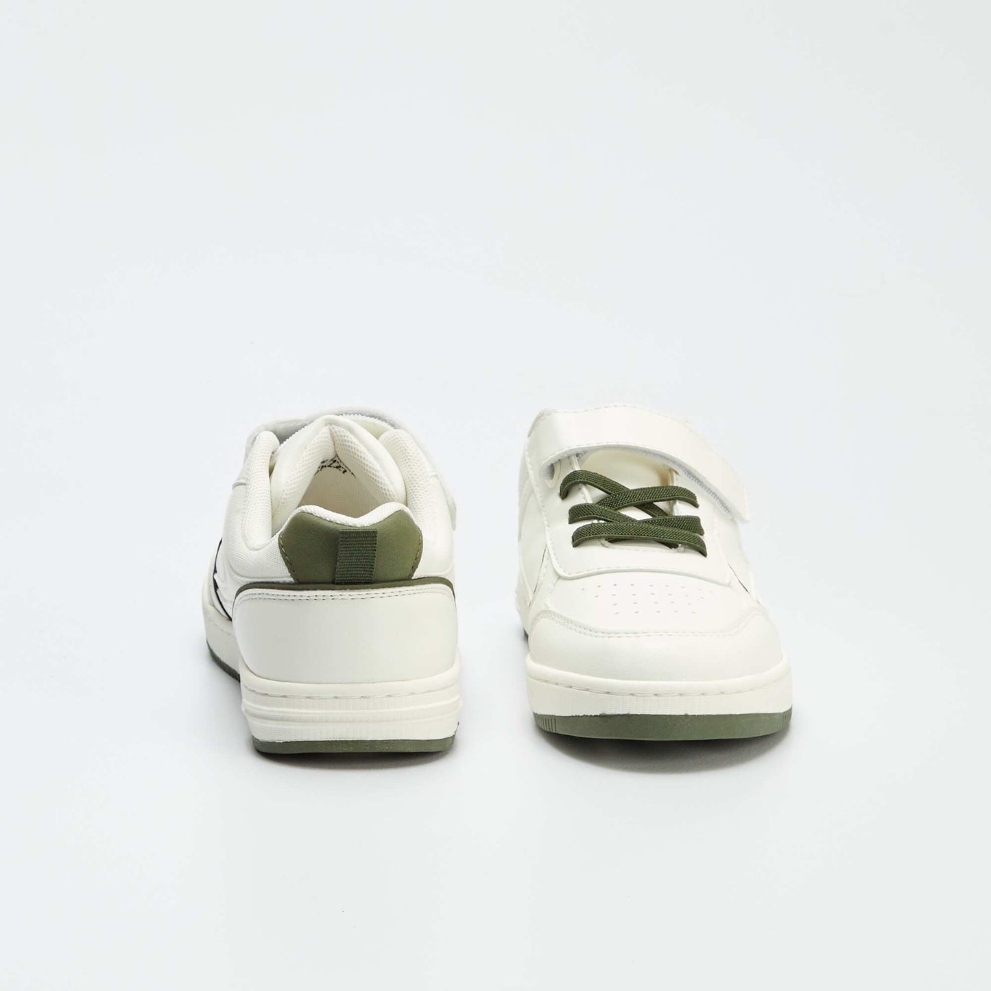 Trainers with elasticated laces and hook-and-loop fastening WHITE