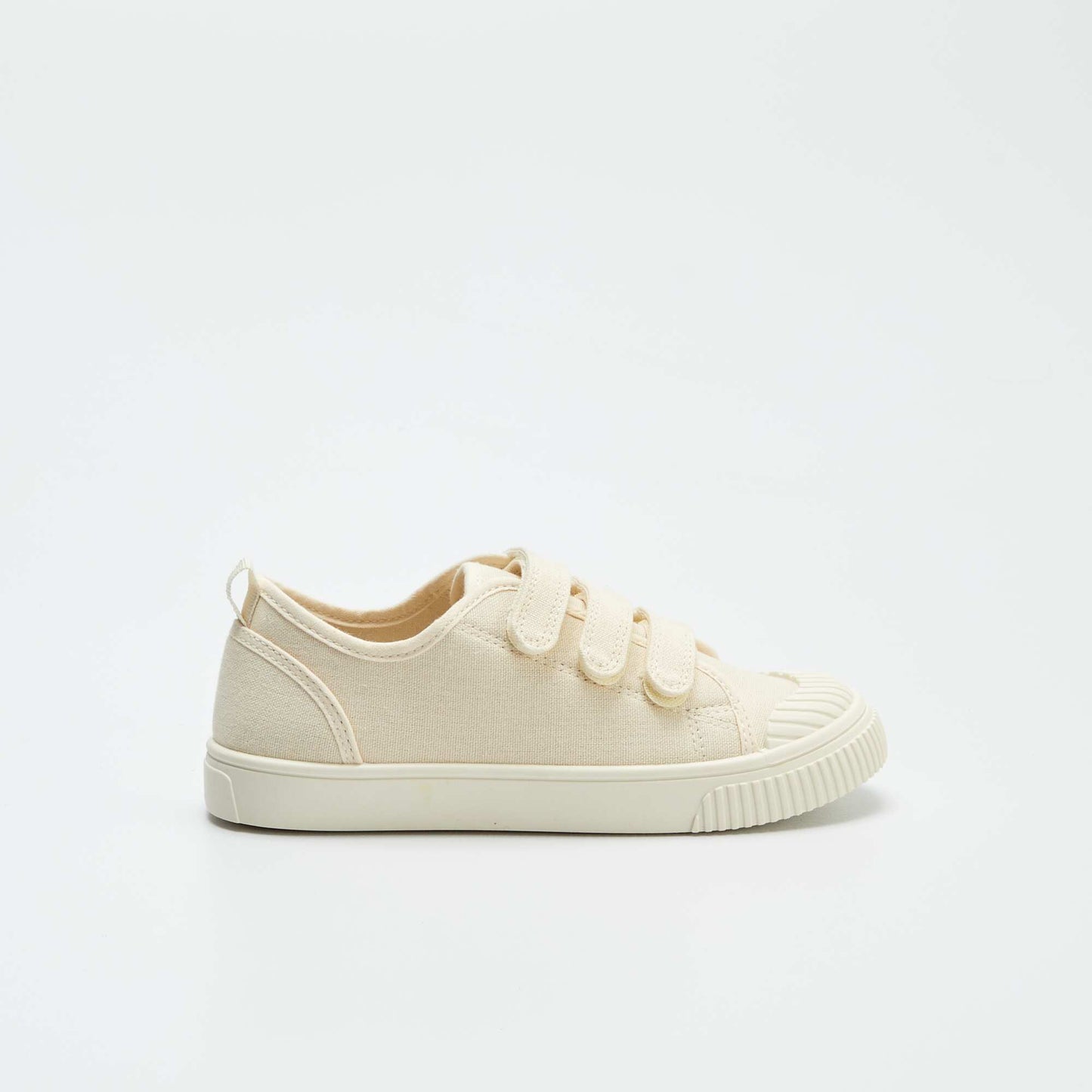 Ribbed canvas trainers BEIGE