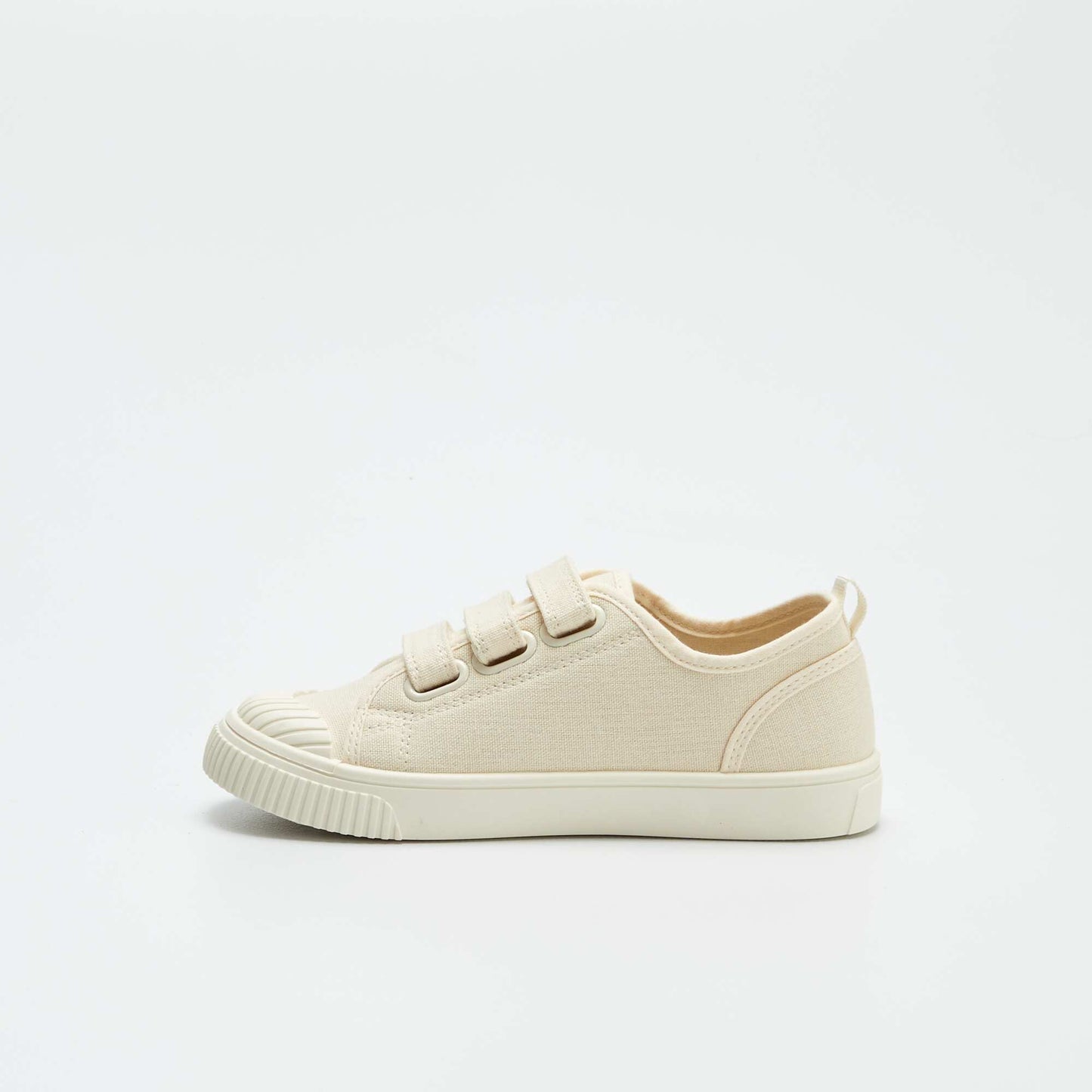 Ribbed canvas trainers BEIGE