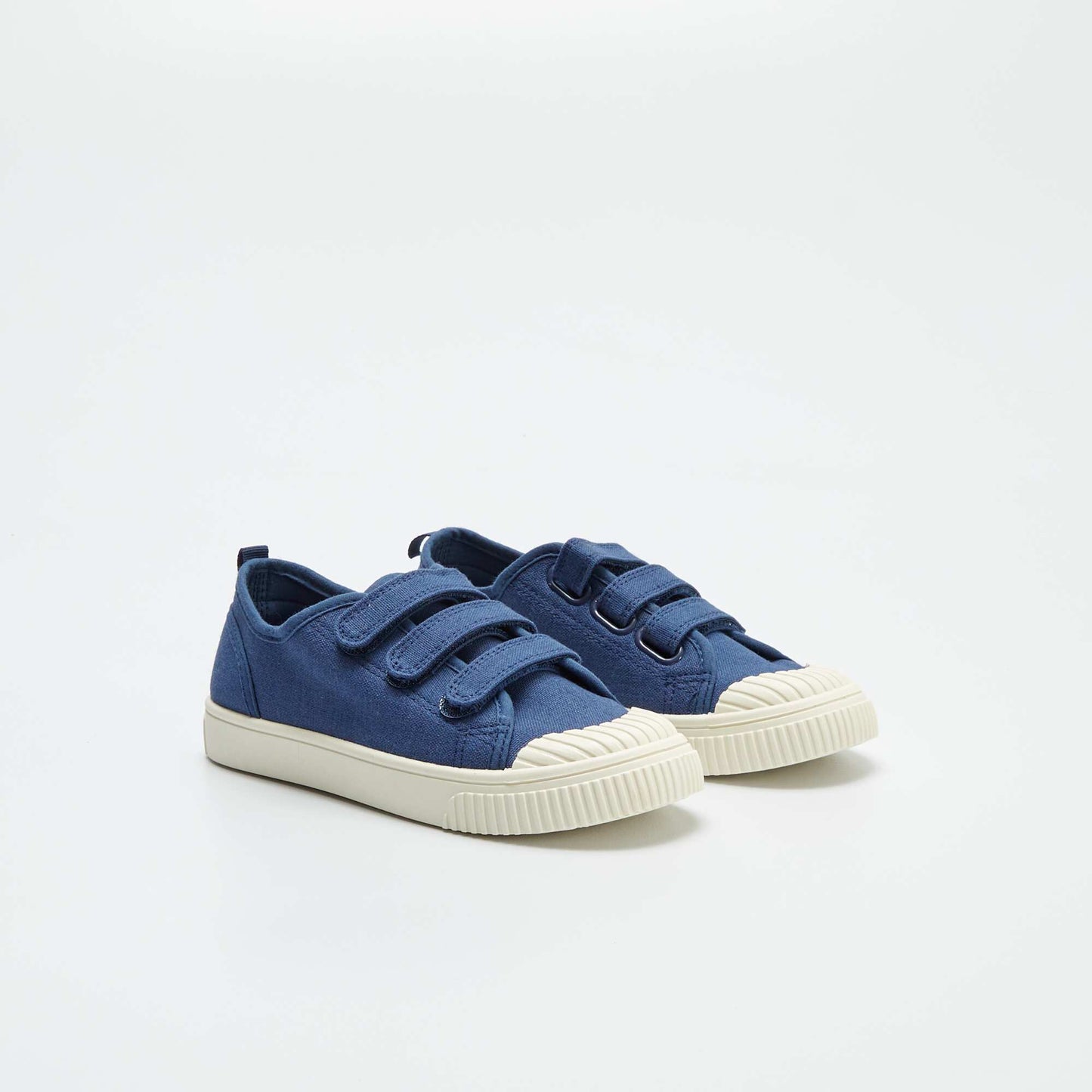 Ribbed canvas trainers BLUE