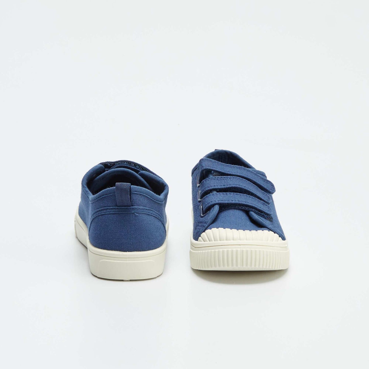 Ribbed canvas trainers BLUE