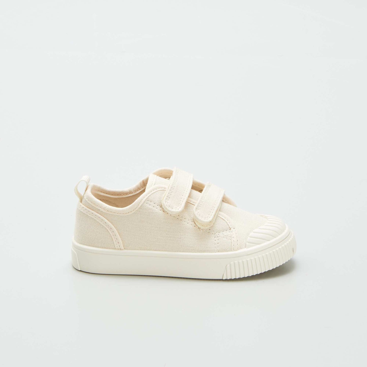 Canvas hook and loop trainers BEIGE