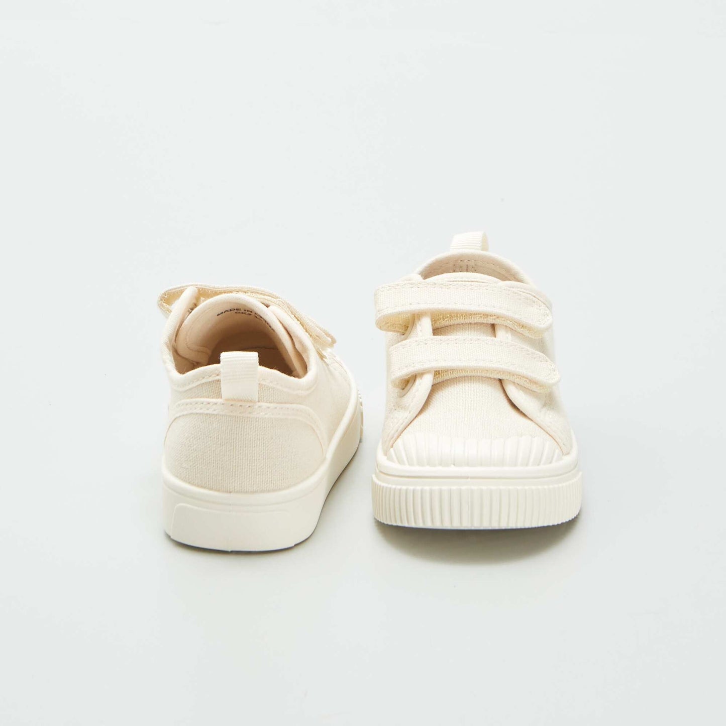 Canvas hook and loop trainers BEIGE