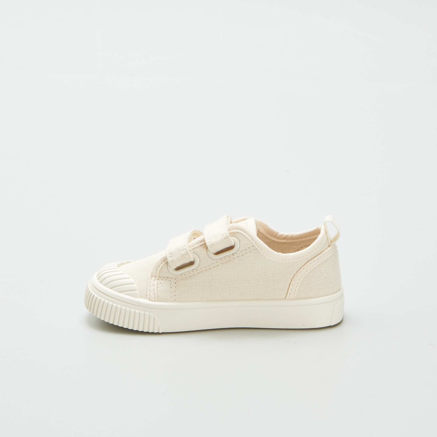 Canvas hook and loop trainers BEIGE