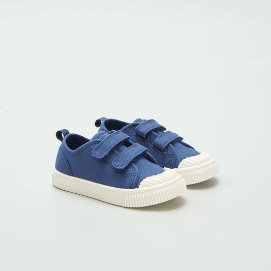 Canvas hook and loop trainers BLUE