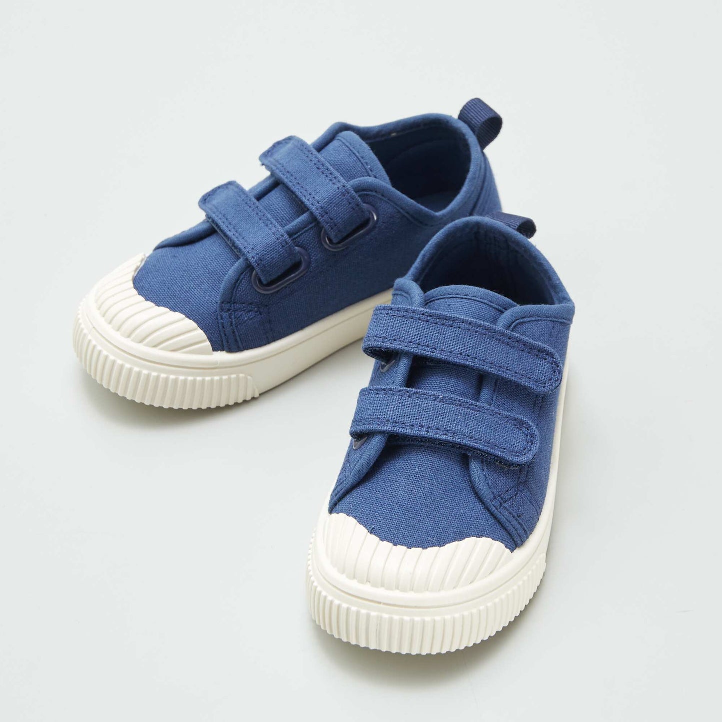 Canvas hook and loop trainers BLUE