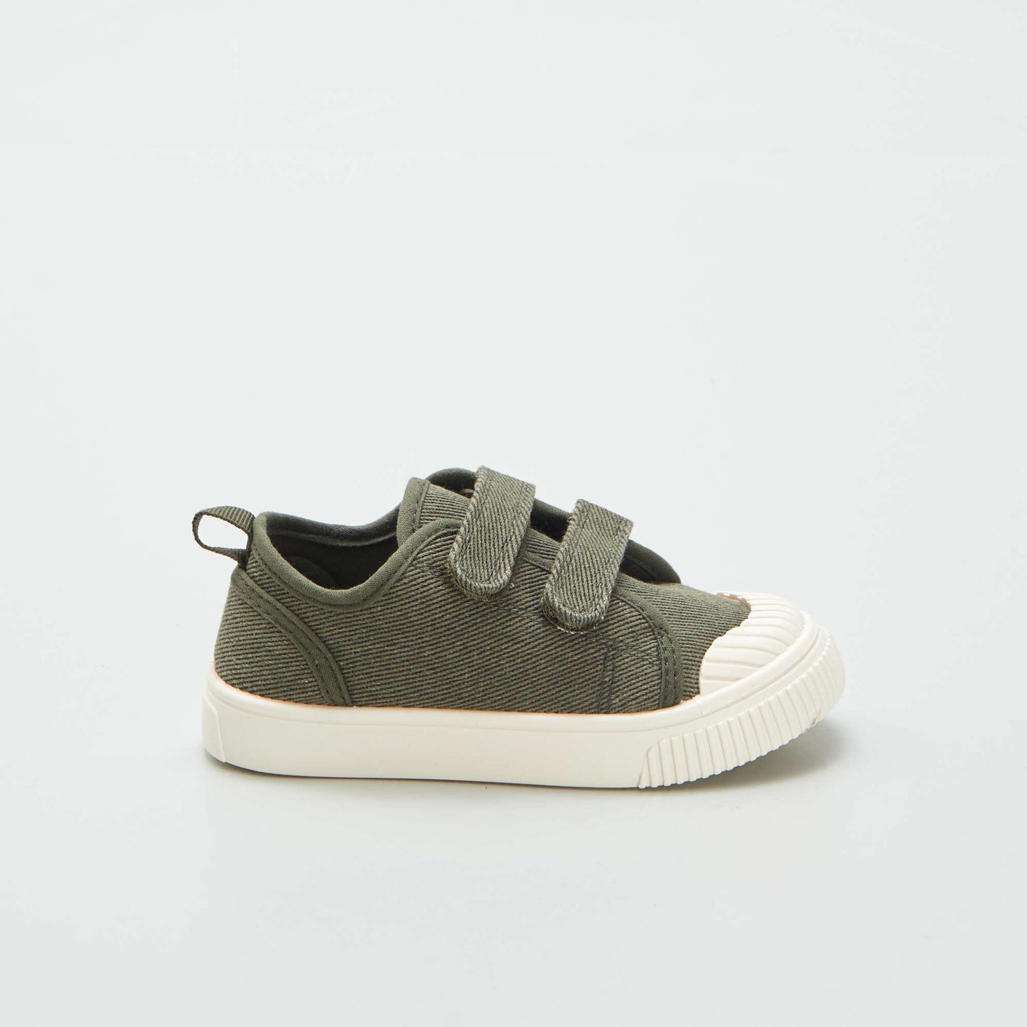 Canvas hook and loop trainers KHAKI