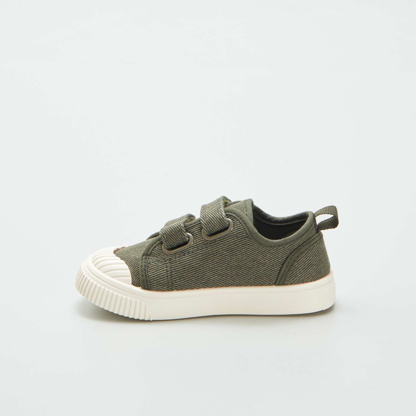 Canvas hook and loop trainers KHAKI