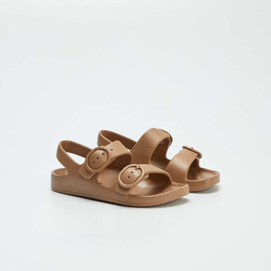 Sandals with double strap BROWN