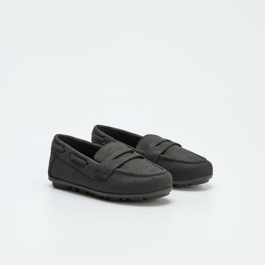 Plain deck shoes BLACK