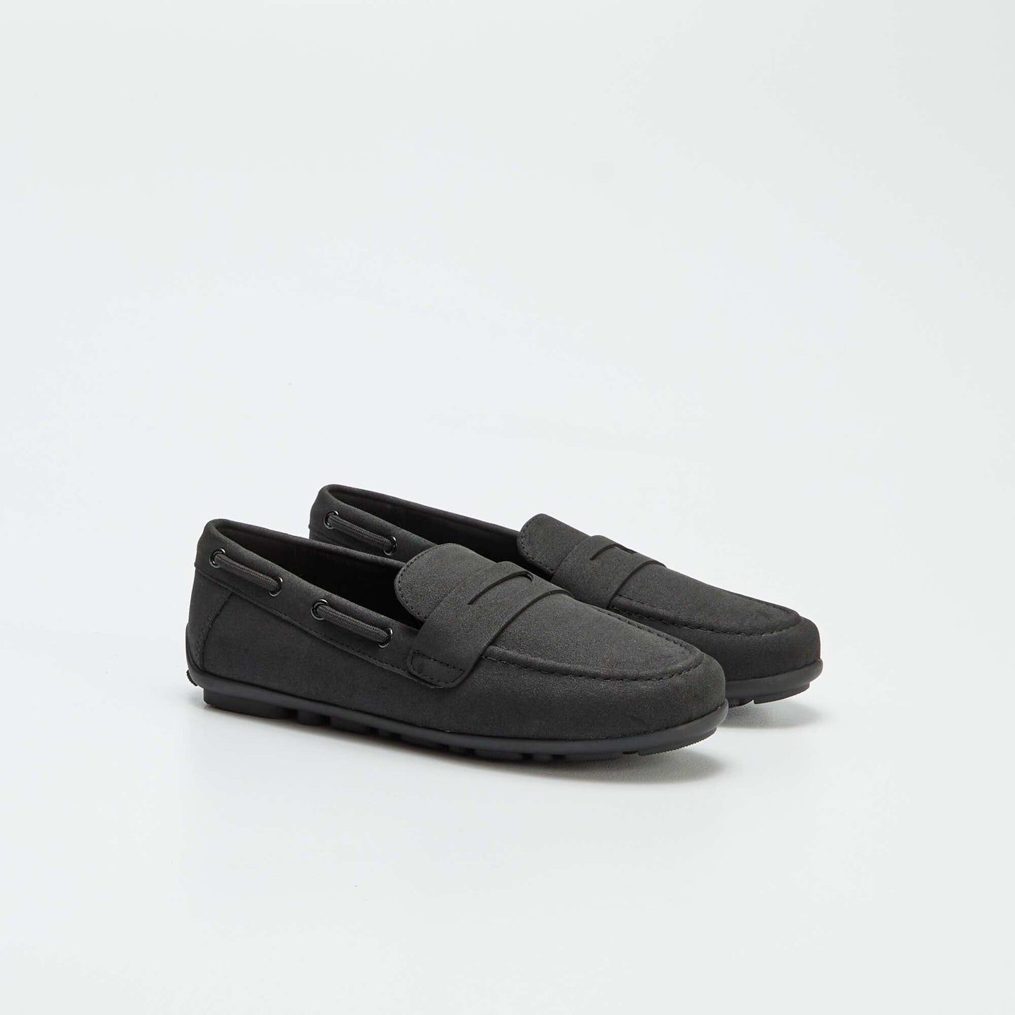 Plain deck shoes BLACK