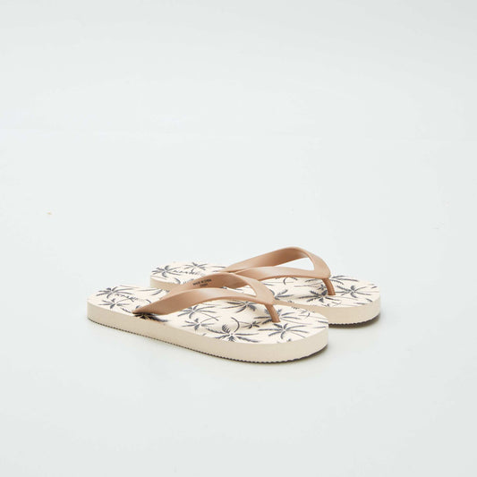 Patterned flip-flops BEIGE