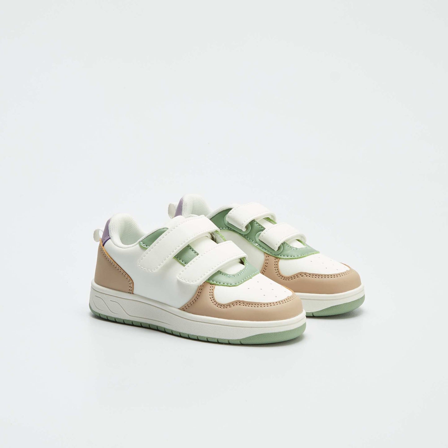 Three-tone Velcro trainers WHITE