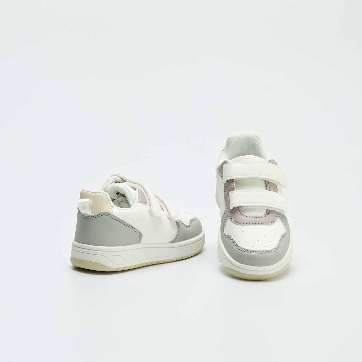 Three-tone Velcro trainers WHITE