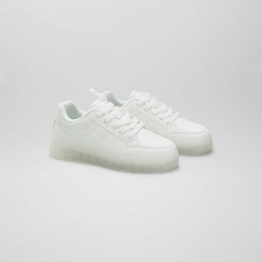 Trainers with translucent sole WHITE