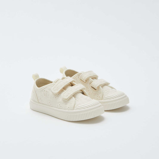 Fabric Velcro trainers BEIGE