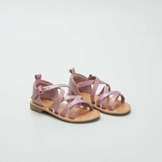 Multi-cross-strap sandals PURPLE