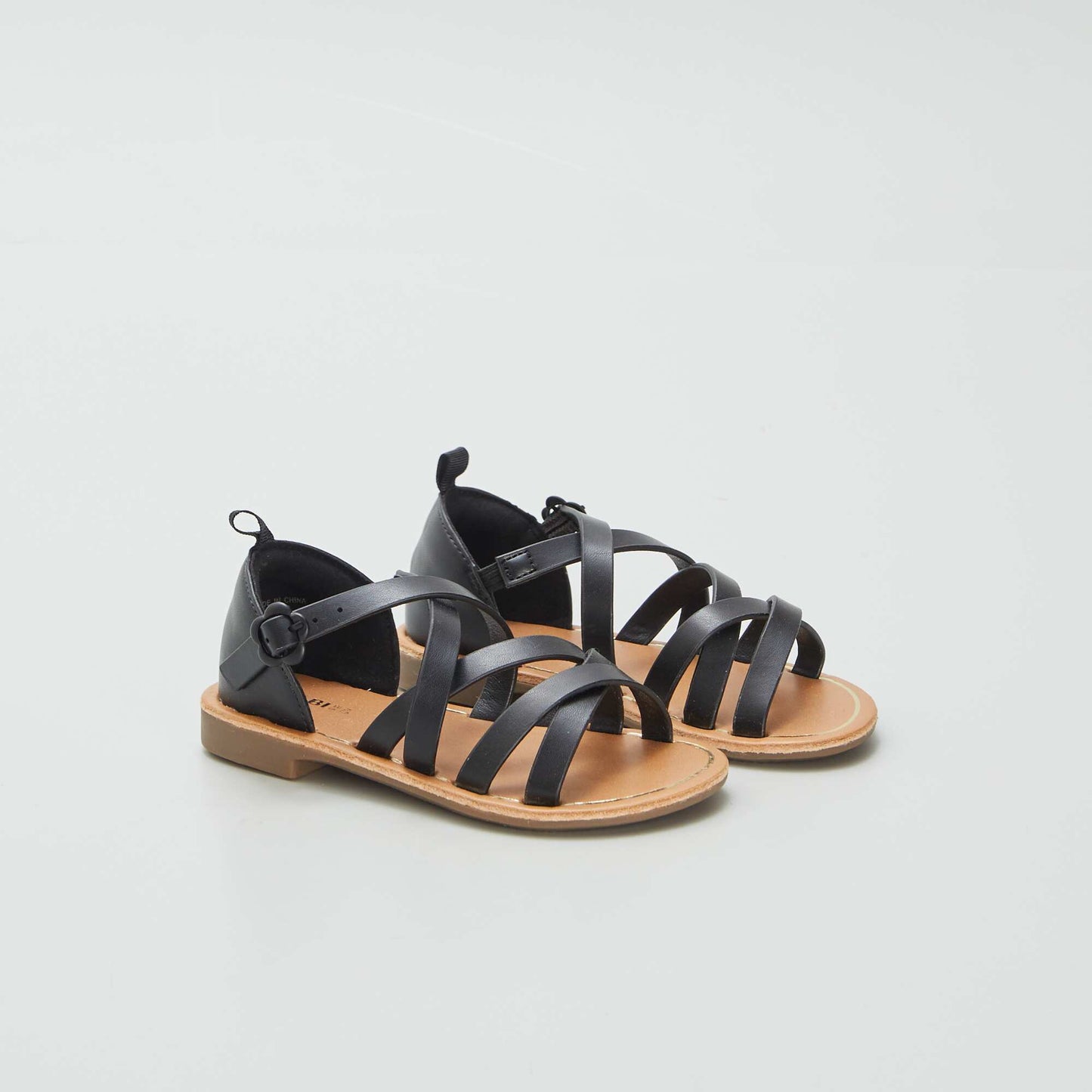 Multi-cross-strap sandals BLACK