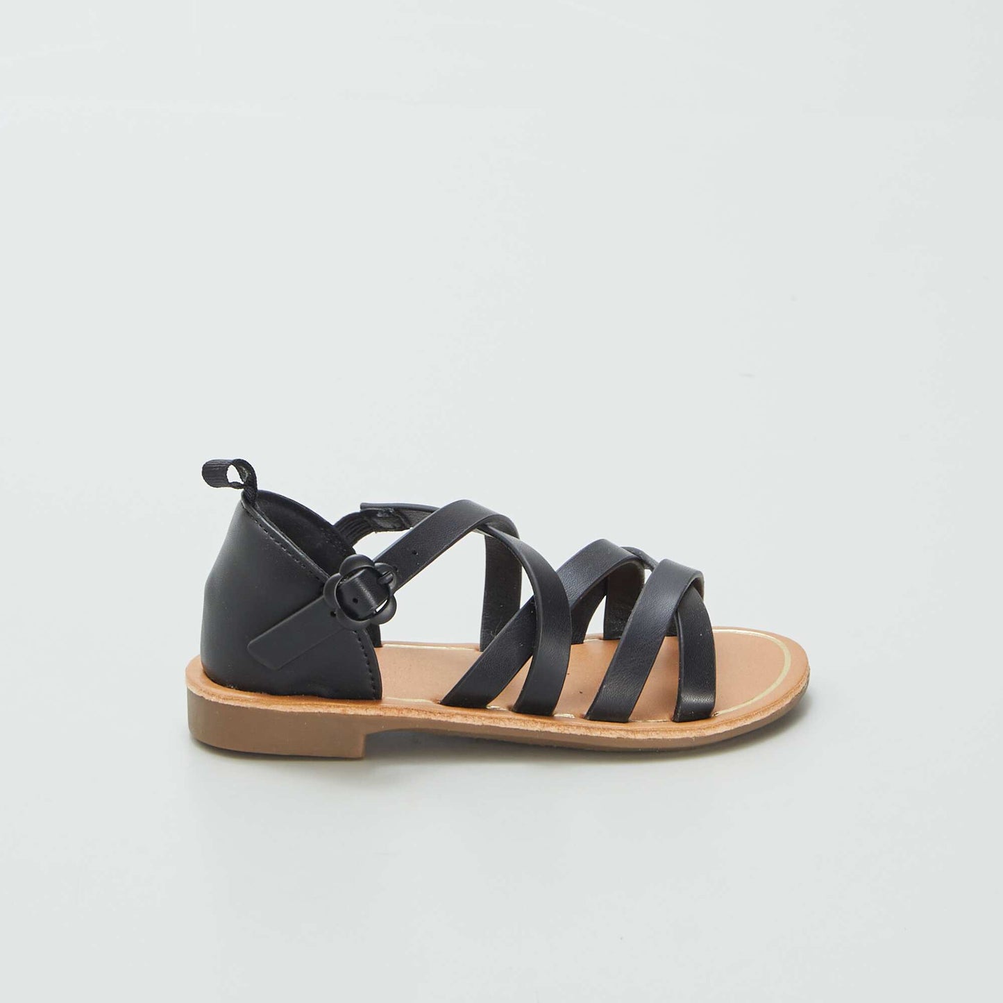 Multi-cross-strap sandals BLACK