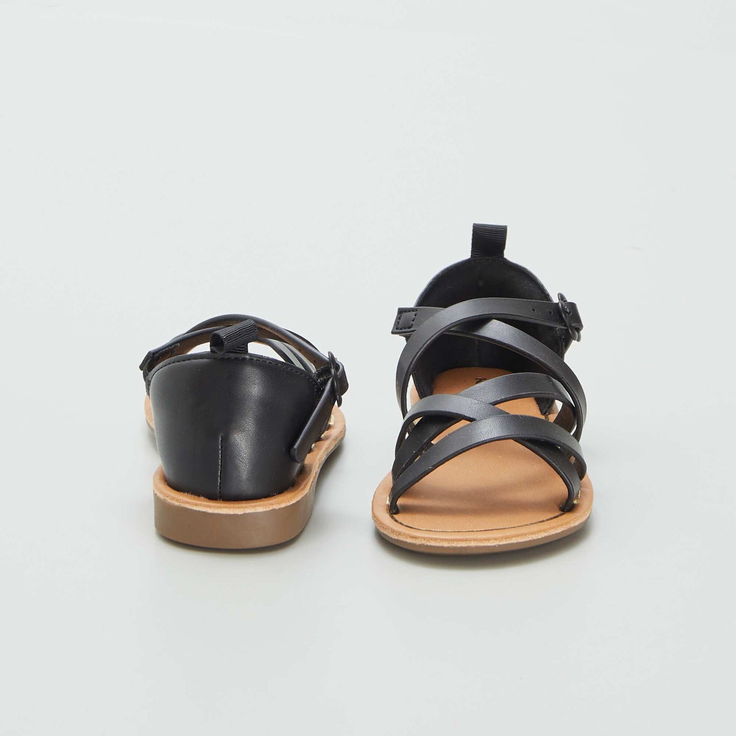 Multi-cross-strap sandals BLACK