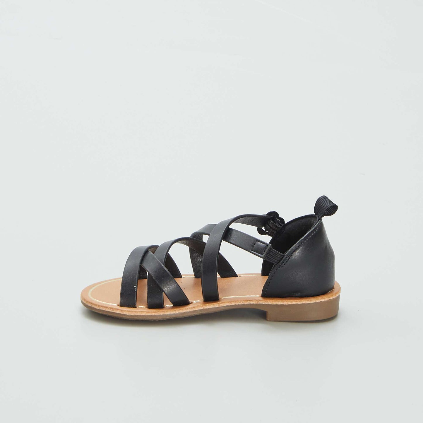 Multi-cross-strap sandals BLACK