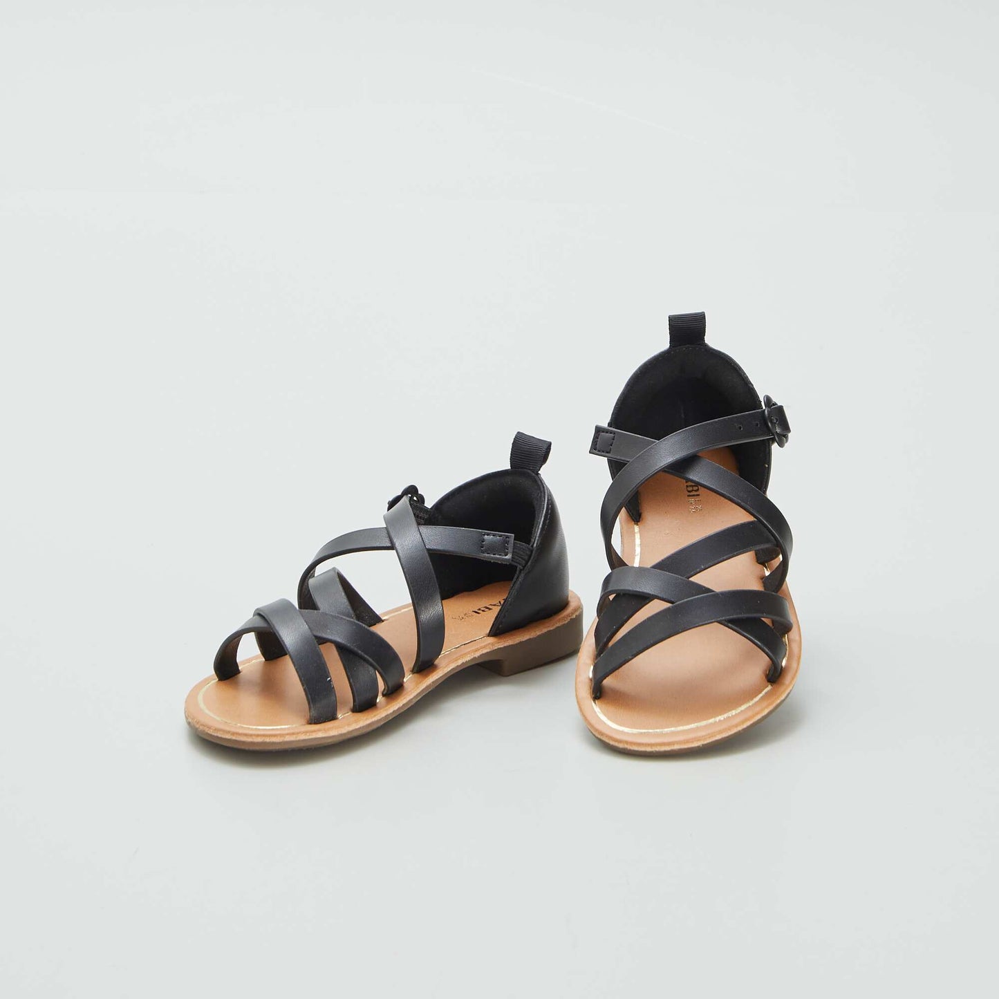 Multi-cross-strap sandals BLACK