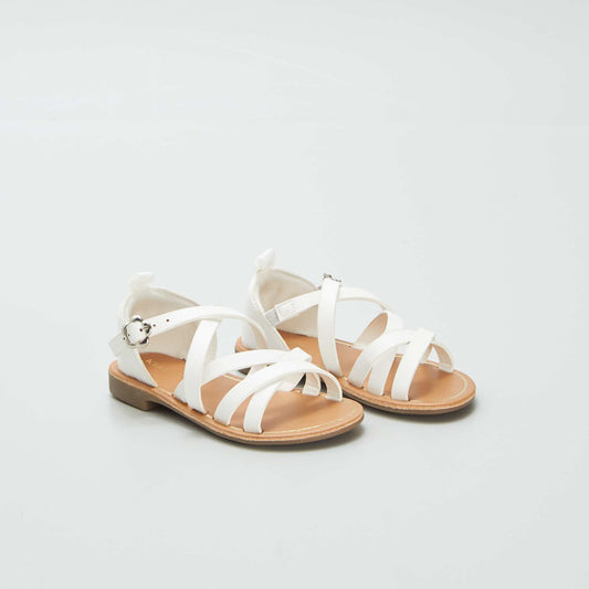 Multi-cross-strap sandals WHITE