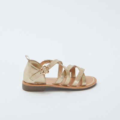 Multi-cross-strap sandals YELLOW