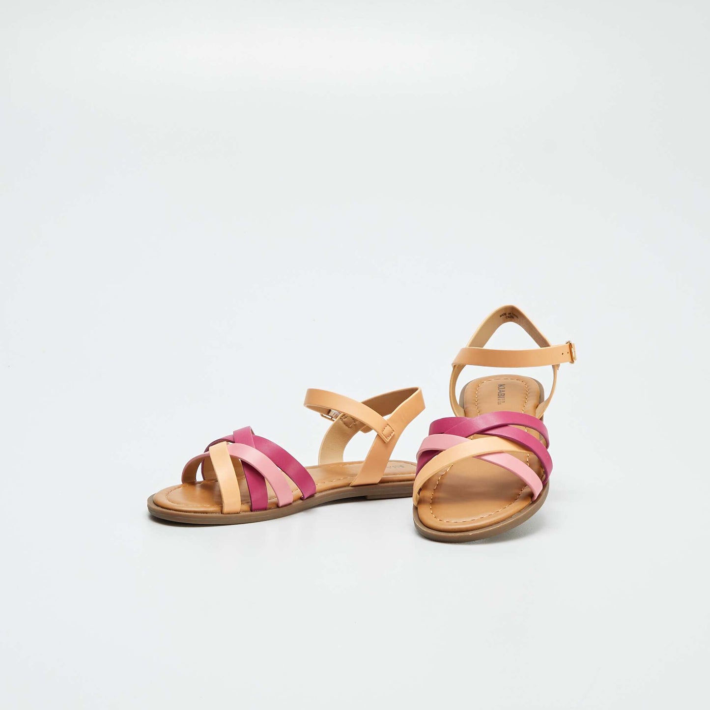 Sandals with crossover straps PINK