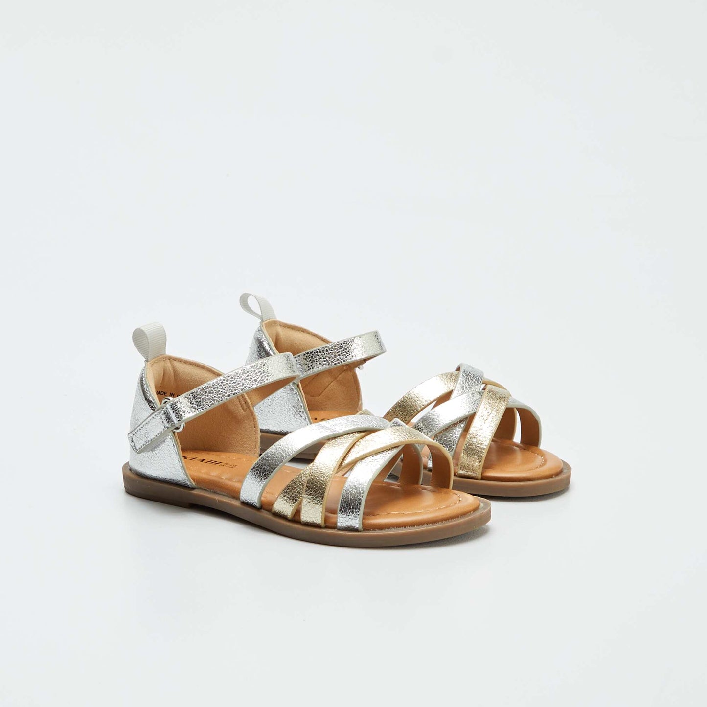 Shimmery strappy sandals YELLOW