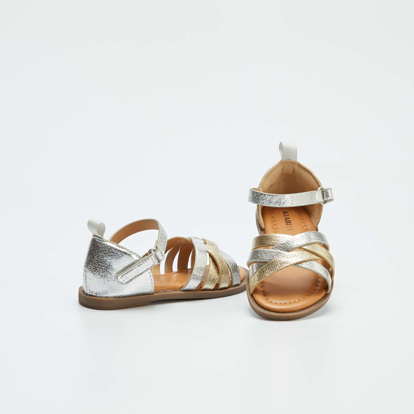 Shimmery strappy sandals YELLOW