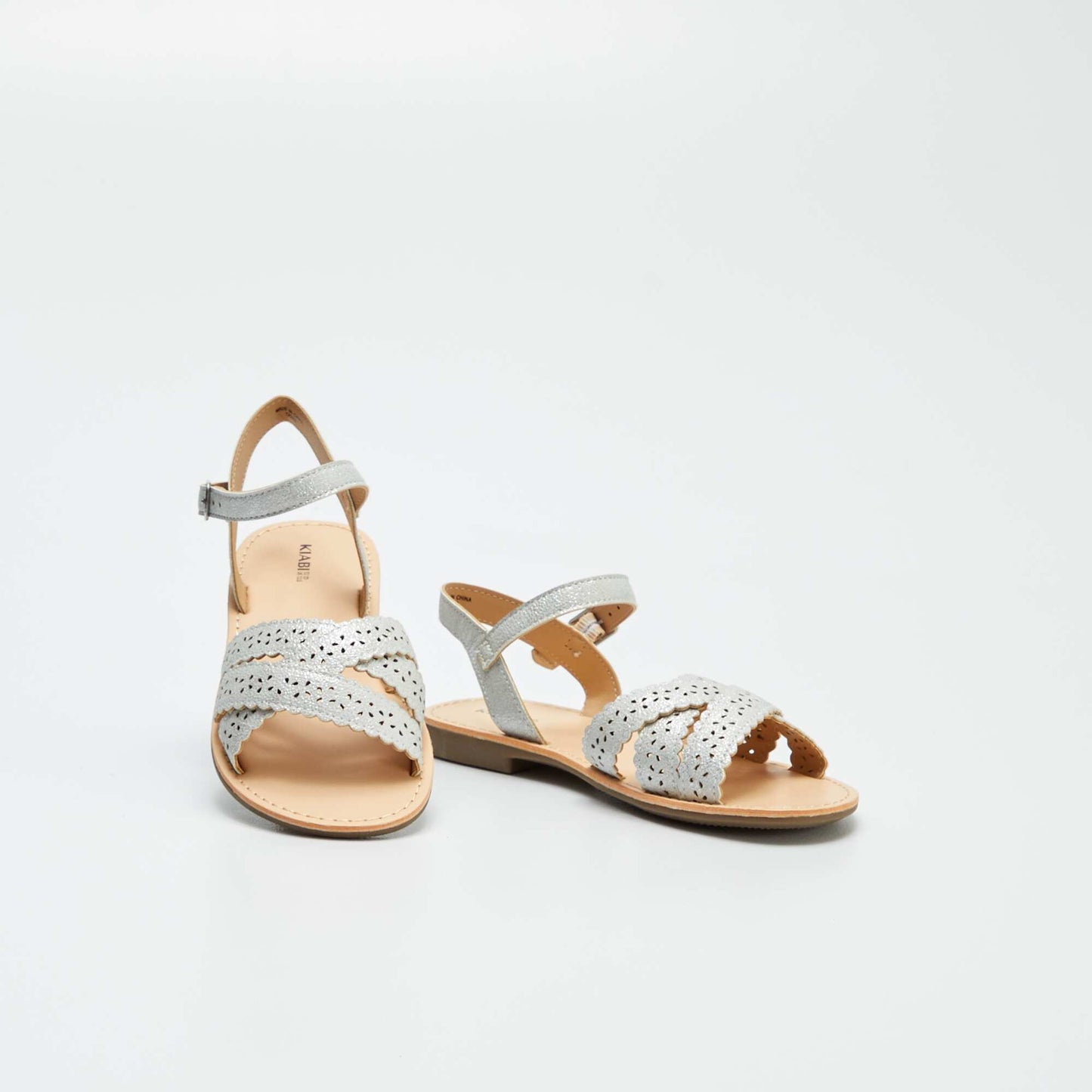 Sandals with openwork straps GREY