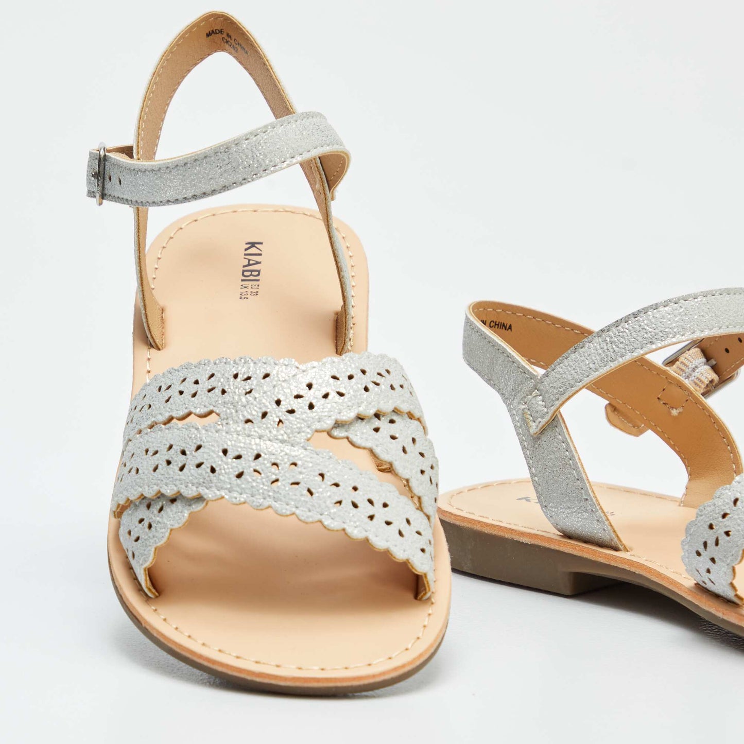 Sandals with openwork straps GREY