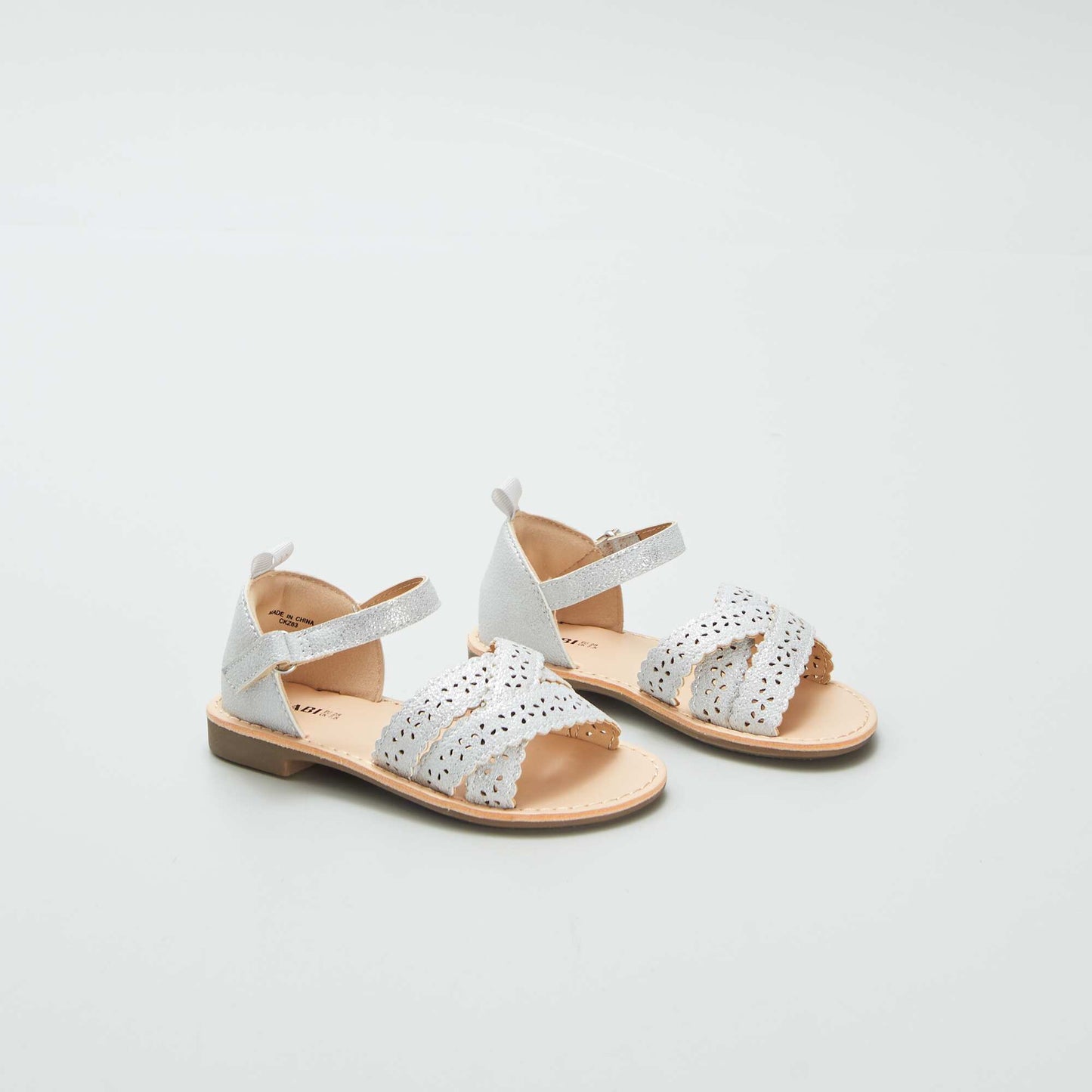 Sandals with openwork straps GREY