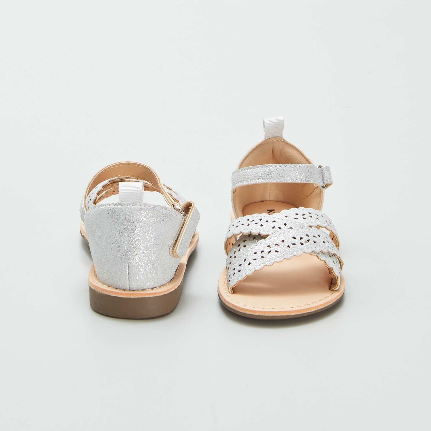 Sandals with openwork straps GREY