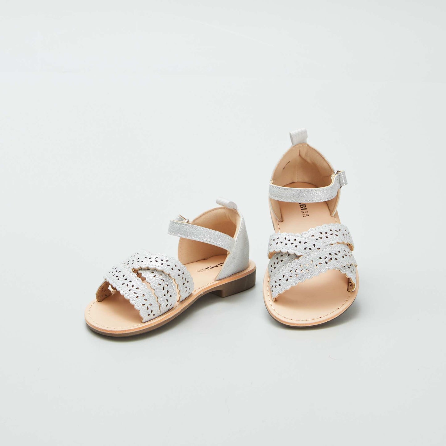 Sandals with openwork straps GREY