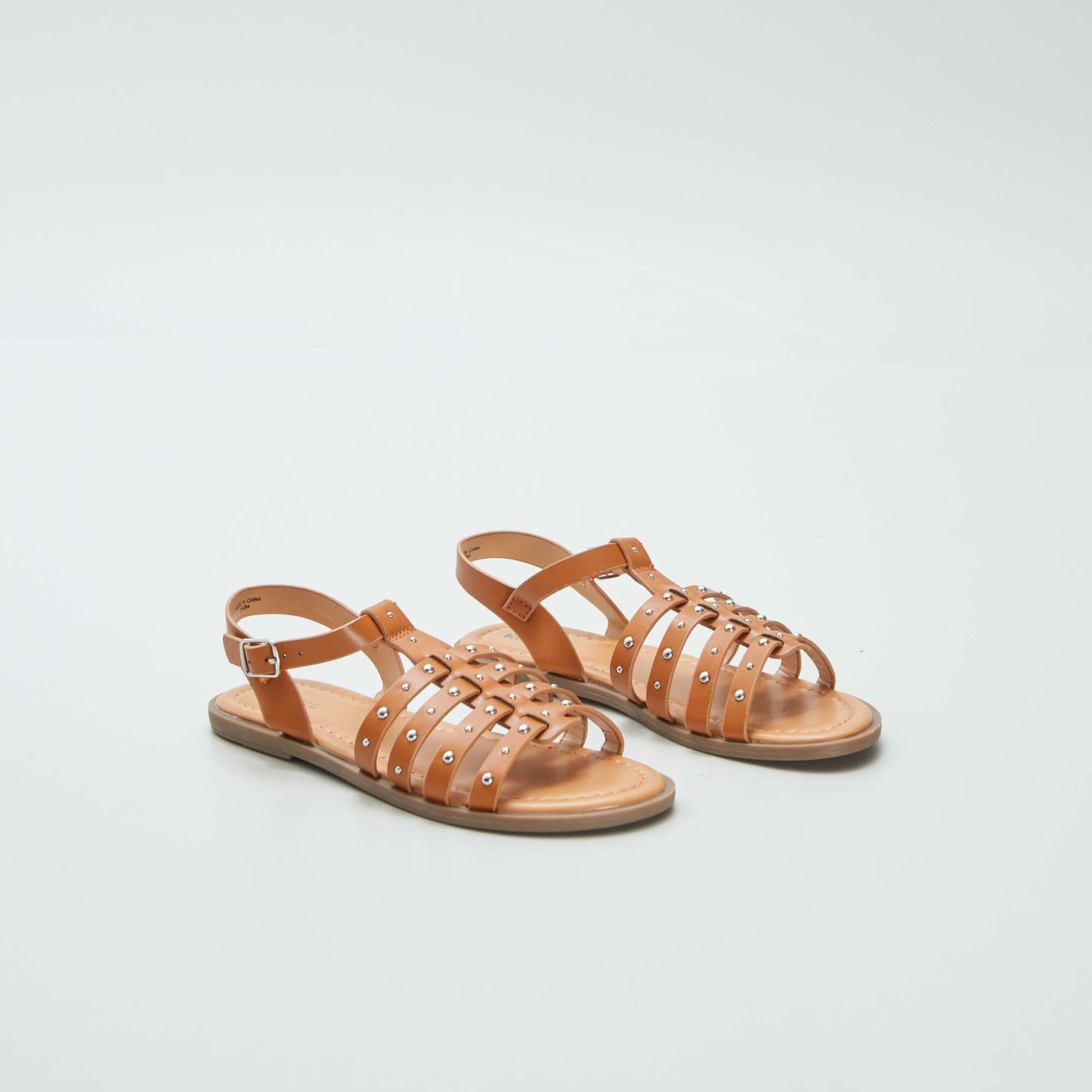 Sandals with studded straps BROWN